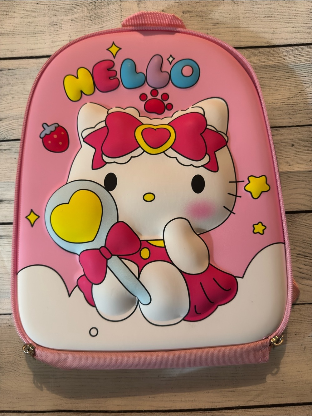 Pink Cat Character Kids Backpack